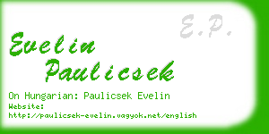 evelin paulicsek business card